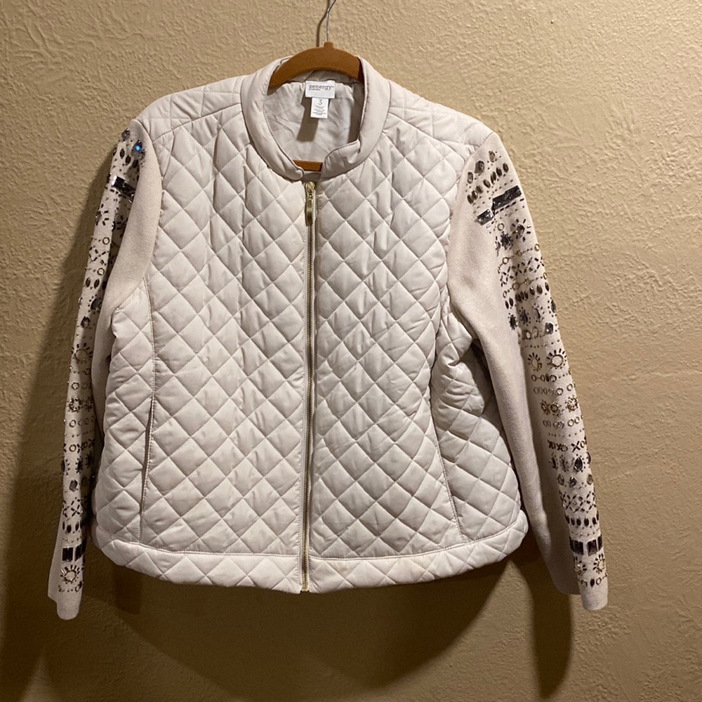 Chico’s💕 Zenergy Avi Embellished-Sleeve Jacket💕Size 3💕